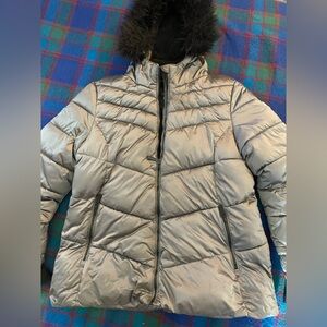 ZeroXposur Women's Super Warm Metallic Gray Puffer Jacket